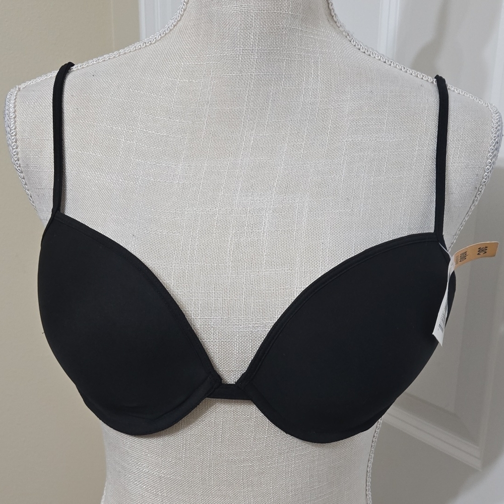 NEW NO BOUNDARIES ADUSTABLE UBACK & CROSS BACK Black Bra SZ 38C.